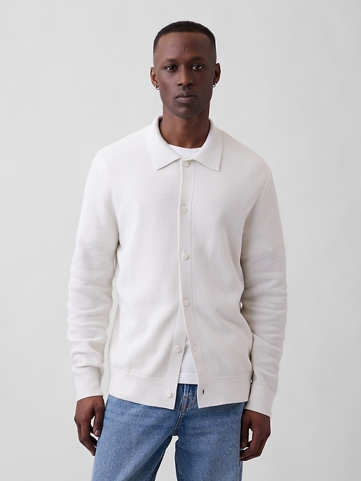 Image number 1 showing, Textured Button-Up Sweater