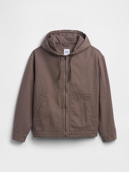 Image number 5 showing, Oversized Hooded Canvas Utility Jacket