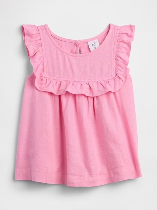 Image number 1 showing, babyGap Linen-Blend Ruffle Top