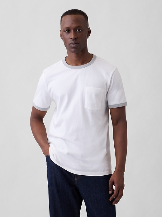 Image number 1 showing, Everyday Soft Ringer Pocket T-Shirt