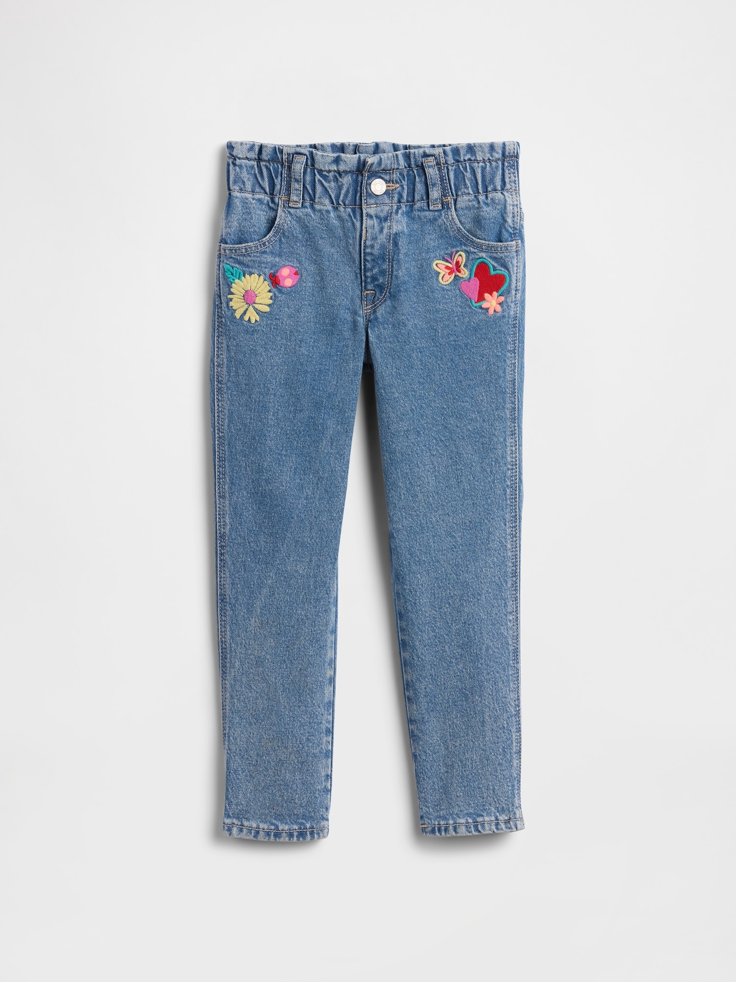 babyGap Embroidered Paperbag Mom Jeans