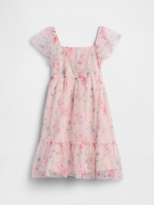 Image number 1 showing, Kids Tulle Flutter Sleeve Dress