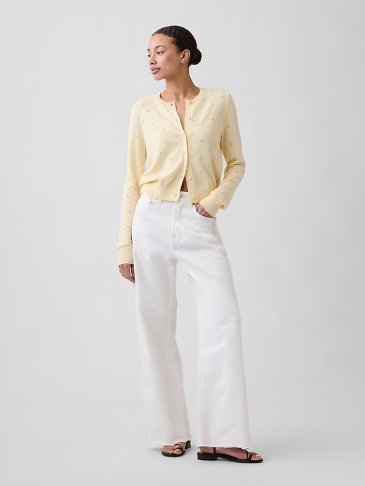 Image number 3 showing, CashSoft Pointelle Cardigan