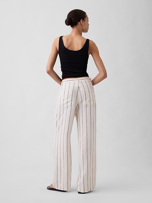 Image number 4 showing, Mid Rise Linen-Blend Wide-Leg Pants