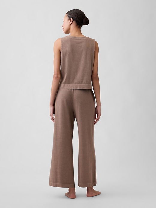 Image number 2 showing, Heavyweight Pull-On Wide-Leg Crop Pants