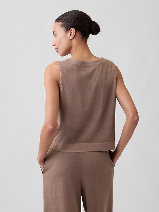 Image number 2 showing, Crewneck PJ Shell Tank Top