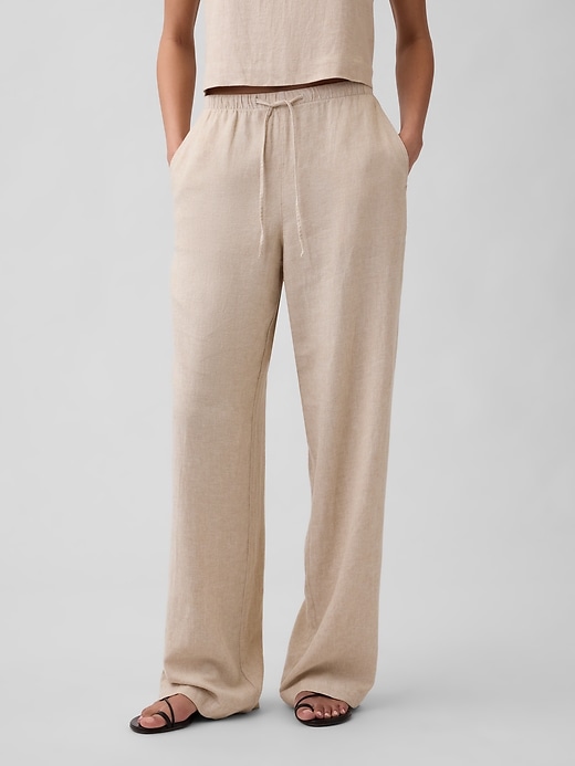 Image number 2 showing, Relaxed Linen-Blend Wide-Leg Pants