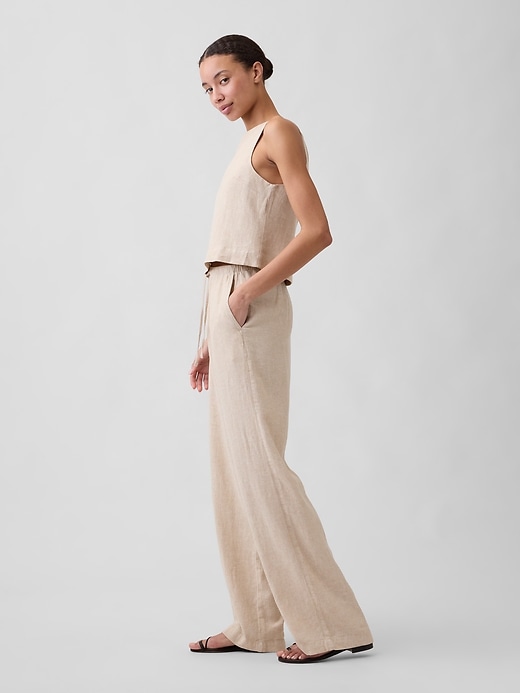 Image number 3 showing, Relaxed Linen-Blend Wide-Leg Pants