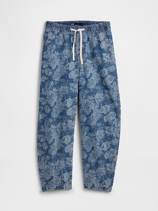 Image number 5 showing, Mid Rise Print Pull-On Barrel Jeans