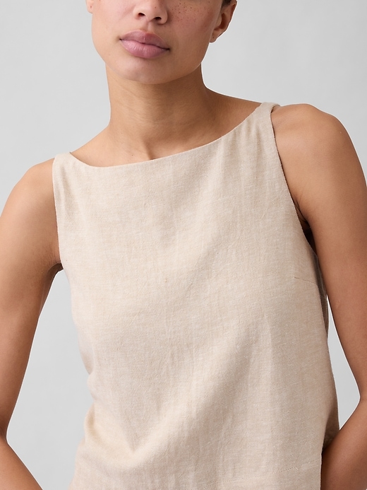 Image number 4 showing, Linen-Blend Apron Top