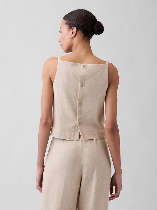 Image number 2 showing, Linen-Blend Apron Top