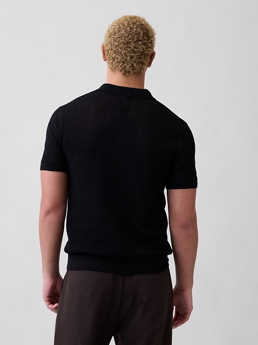 Image number 2 showing, Crochet Sweater Polo Shirt