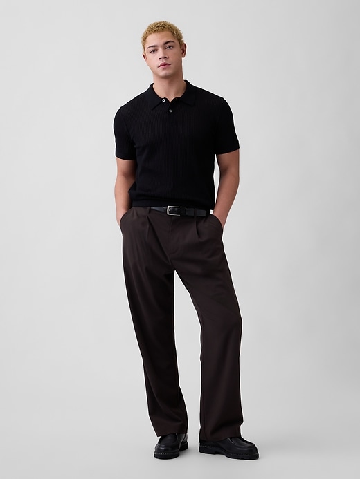 Image number 3 showing, Crochet Sweater Polo Shirt