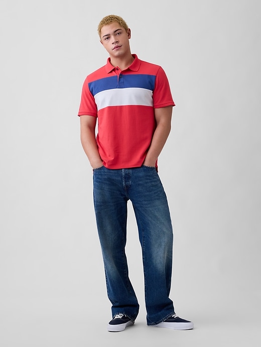 Image number 3 showing, Colorblock Stretch Pique Polo Shirt