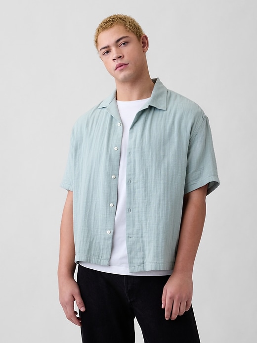 Image number 1 showing, Boxy Gauze Vacay Shirt