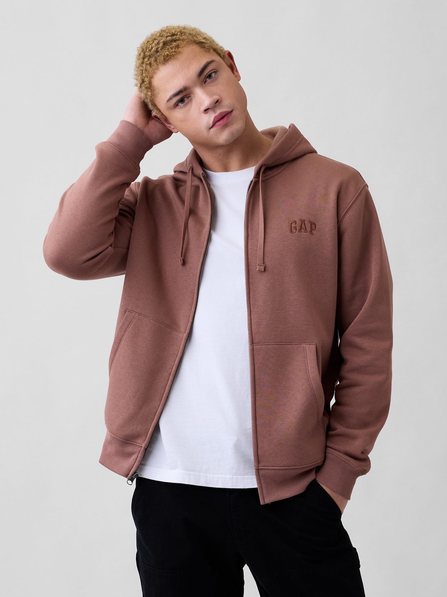 Relaxed Gap Logo Zip Hoodie