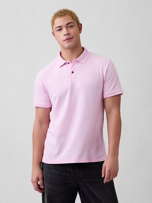 Image number 1 showing, Stretch Pique Polo Shirt