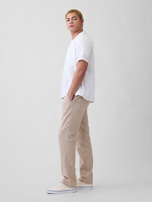 Image number 4 showing, Straight Linen-Blend Pants