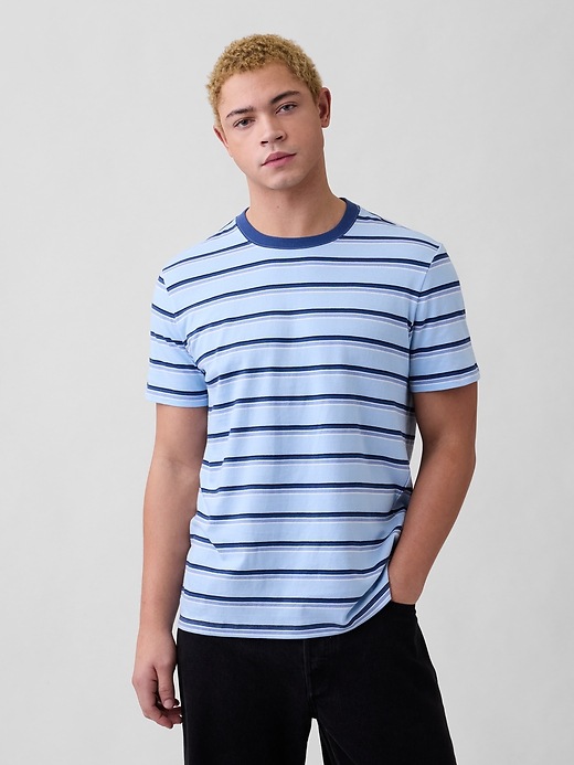Image number 1 showing, Everyday Soft Stripe Crewneck T-Shirt