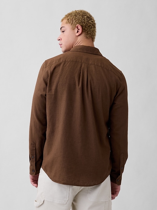 Image number 2 showing, Linen-Blend Shirt in Standard Fit