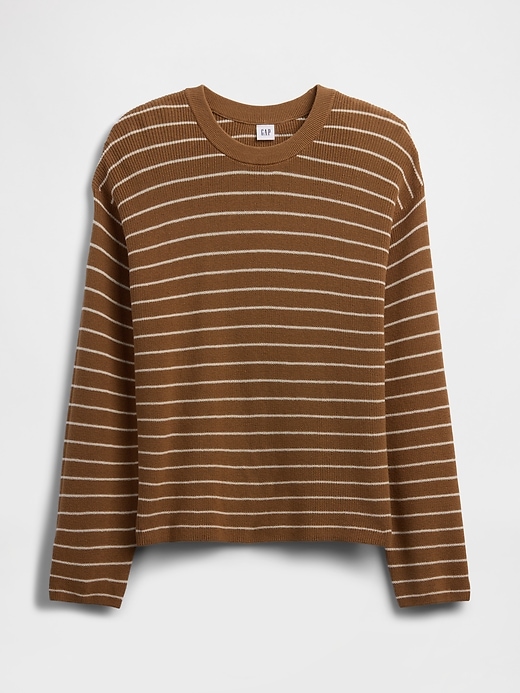 Image number 5 showing, Relaxed Shaker-Stitch Crewneck Sweater
