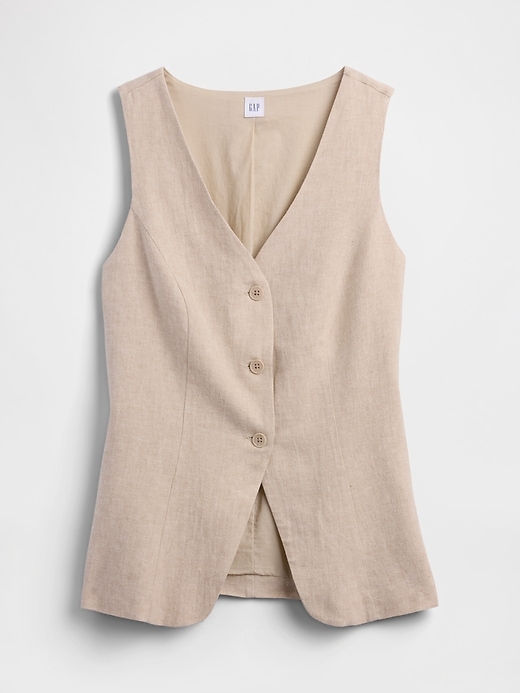 Image number 5 showing, Longline Linen-Blend Vest