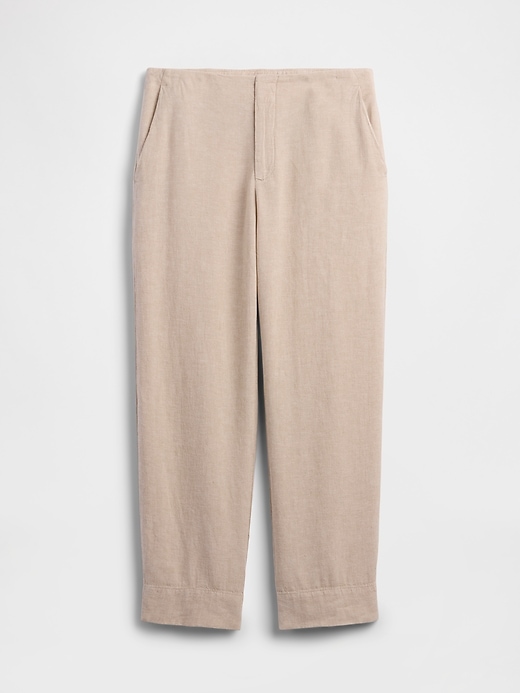 Image number 5 showing, Mid Rise Linen-Blend Straight Crop Pants