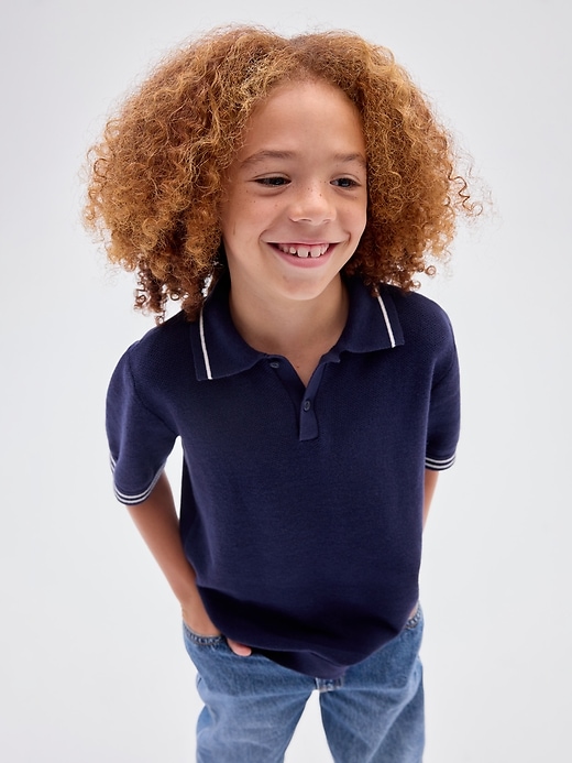 Image number 4 showing, Kids Relaxed Sweater Polo Shirt