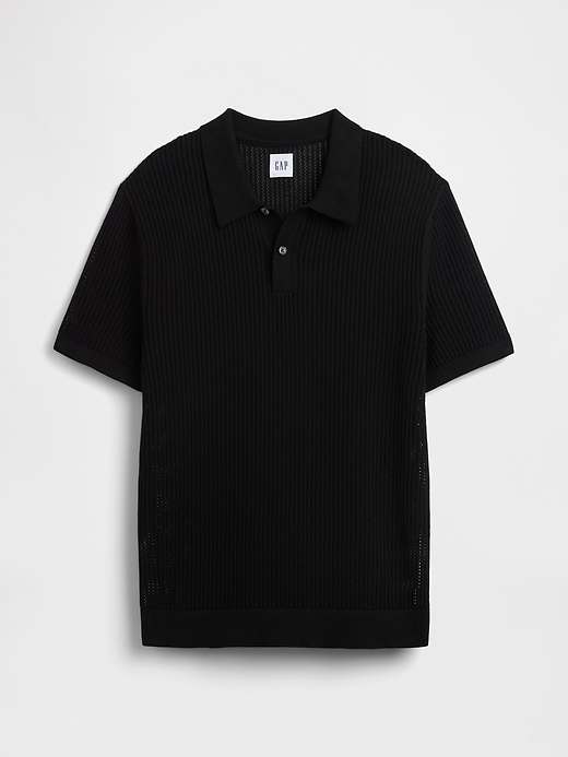Image number 5 showing, Crochet Sweater Polo Shirt