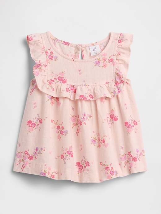 Image number 1 showing, babyGap Linen-Blend Ruffle Top