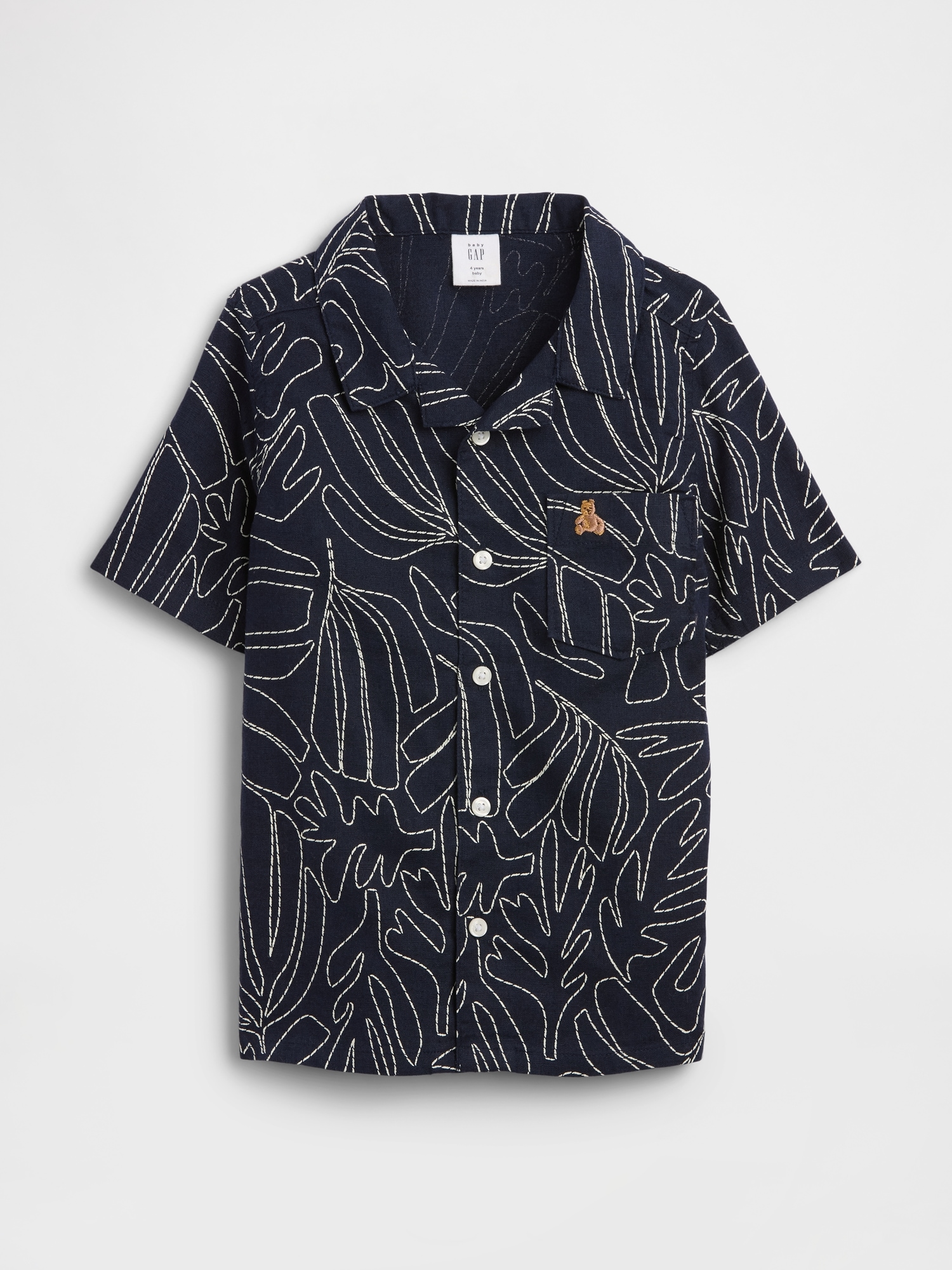 babyGap Brannan Bear Linen-Blend Vacay Shirt