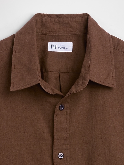 Image number 4 showing, Linen-Blend Shirt in Standard Fit