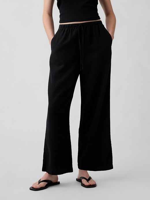 Image number 2 showing, Relaxed Linen-Blend Wide-Leg Pants