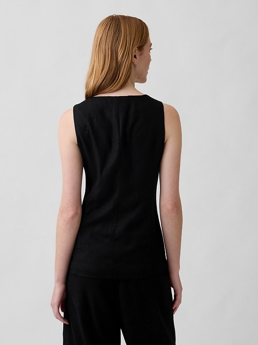 Image number 2 showing, Longline Linen-Blend Vest