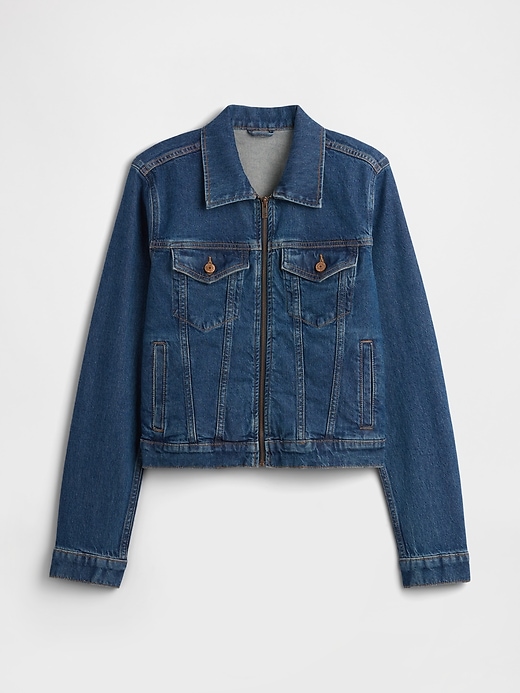 Image number 5 showing, Shrunken Icon Denim Zip Jacket