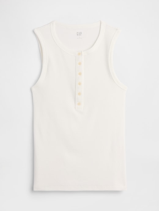 Image number 5 showing, Ribbed Henley Tank Top