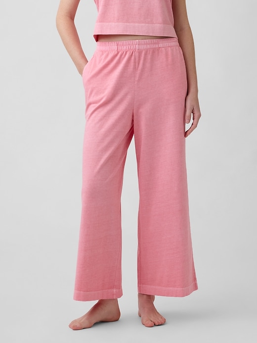 Image number 3 showing, Heavyweight Pull-On Wide-Leg Crop Pants
