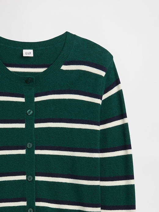 Image number 4 showing, CashSoft Stripe Crewneck Cardigan