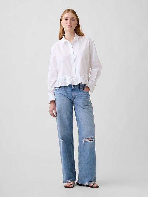 Image number 3 showing, Relaxed Cropped Ruffle Shirt