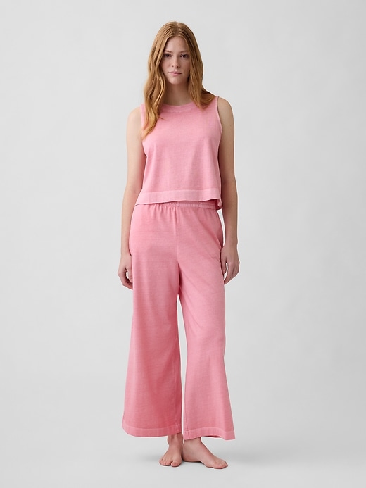 Image number 1 showing, Heavyweight Pull-On Wide-Leg Crop Pants