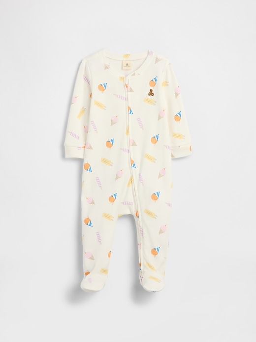 Image number 1 showing, Baby Print Two-Way Zip One-Piece