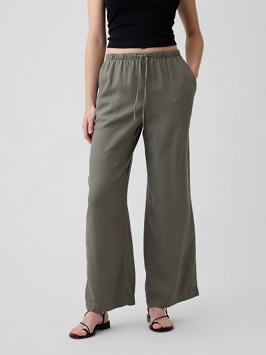 Image number 2 showing, Relaxed Linen-Blend Wide-Leg Pants