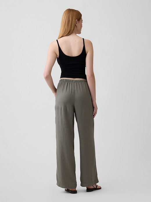 Image number 4 showing, Relaxed Linen-Blend Wide-Leg Pants