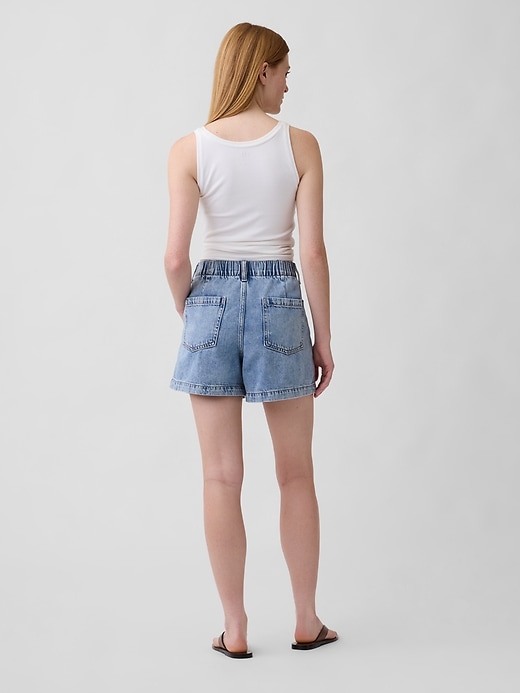 Image number 4 showing, 4" High Rise SuperSoft Denim Utility Shorts