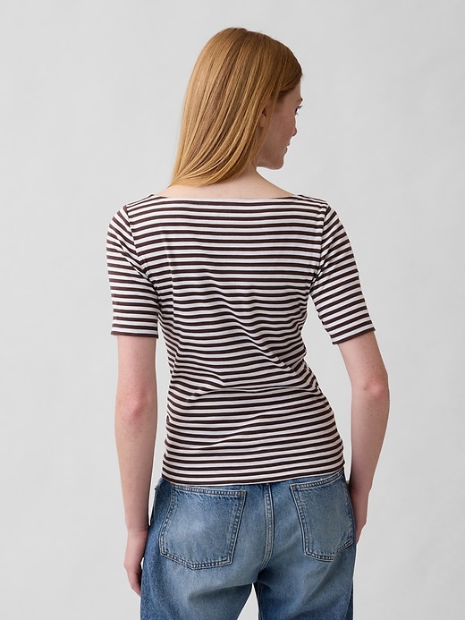 Image number 2 showing, Modern Ribbed Boatneck T-Shirt
