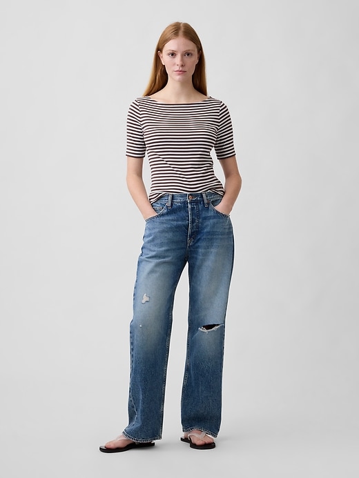 Image number 3 showing, Modern Ribbed Boatneck T-Shirt