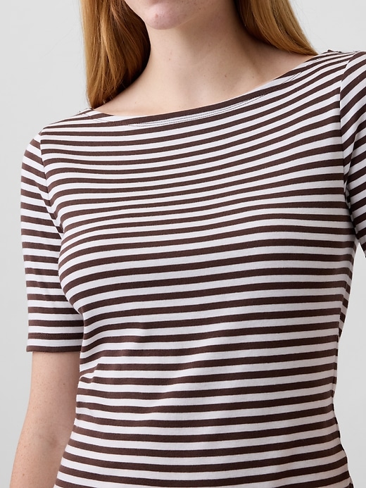 Image number 4 showing, Modern Ribbed Boatneck T-Shirt