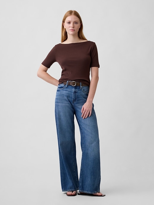 Image number 3 showing, Modern Ribbed Boatneck T-Shirt