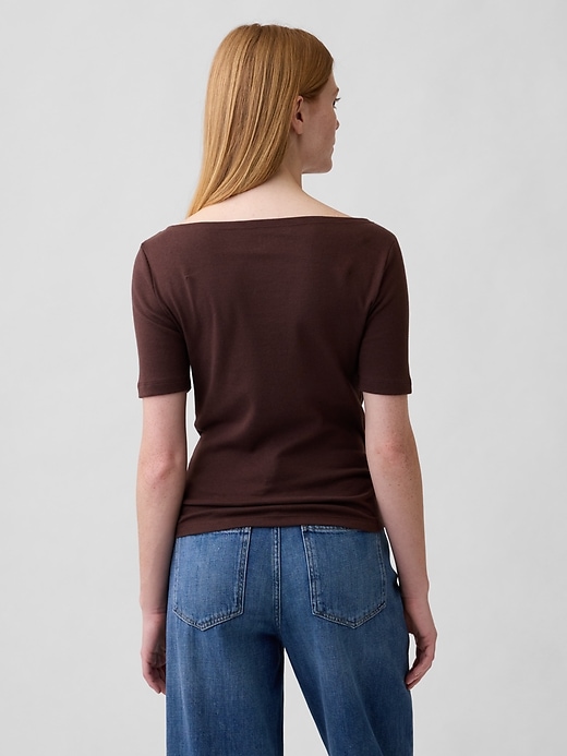Image number 2 showing, Modern Ribbed Boatneck T-Shirt