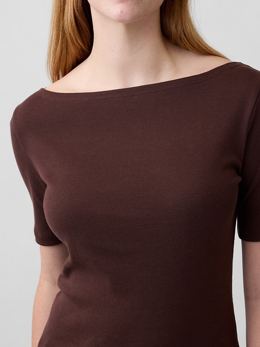 Image number 4 showing, Modern Ribbed Boatneck T-Shirt